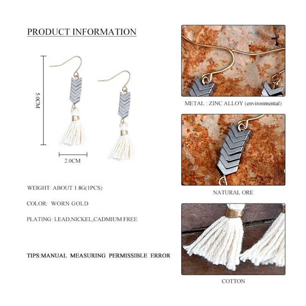 HP~ Arrowhead and tassell earrings - Picture 7 of 7